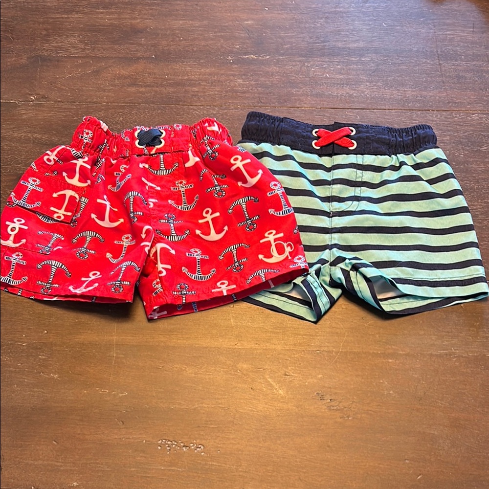 Bundle of 2 Swim Trunks (OP, Cat & Jack) size 12 months